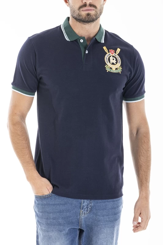 Polo in cotone piquet CALLUM BLU