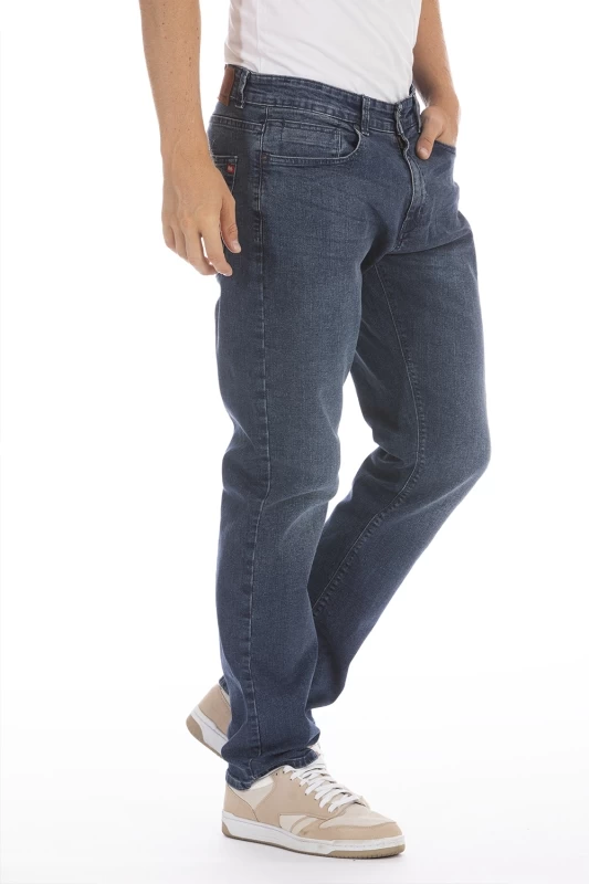 Jeans 5 tasche stretch taglio dritto garzato ARKON8 lunghezza 32cm