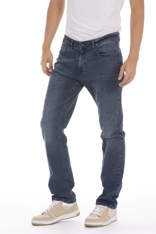 Jeans 5 tasche stretch taglio dritto garzato ARKON8 lunghezza 32cm