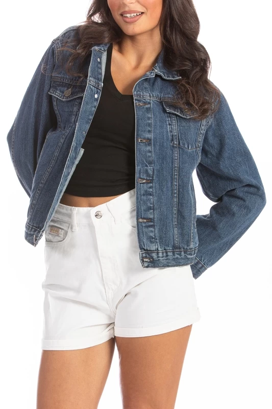 Giubbotto in denim stone washed JINNY